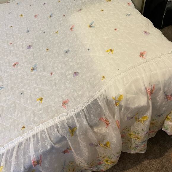 70s fairycore butterfly bedspread floral - Picture 12 of 16